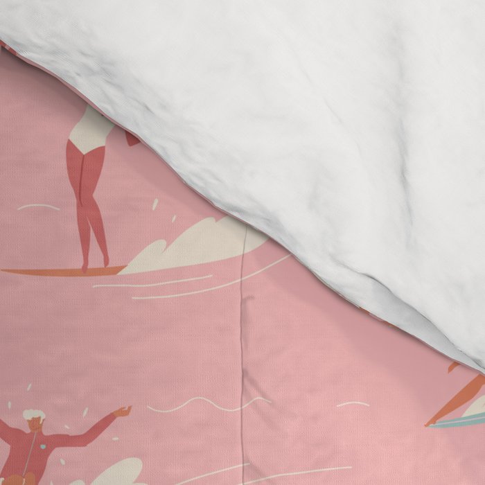 Waikiki beach in pink Comforter Gallery Image 4