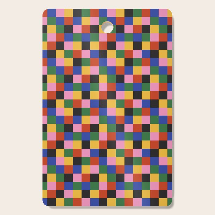 Bold Colorful Checks Pattern - Small XVII Cutting Board Gallery Image 1