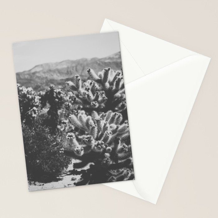 Cholla Cactus Garden (Black + White) Stationery Card Gallery Image 2