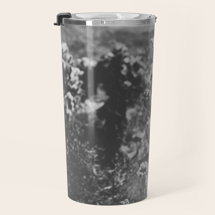 Cholla Cactus Garden (Black + White) Travel Mug Gallery Image 3