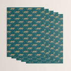 leopards walking - teal Wrapping Paper Gallery Image 3