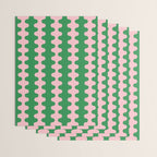 Bold Fun Ogee A-Go-Go Vertical Stripes Pop Pattern in Green and Pink Wrapping Paper Gallery Image 3