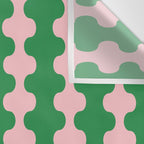 Bold Fun Ogee A-Go-Go Vertical Stripes Pop Pattern in Green and Pink Wall Tapestry Gallery Image 3