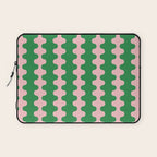 Bold Fun Ogee A-Go-Go Vertical Stripes Pop Pattern in Green and Pink Laptop Sleeve Gallery Image 1