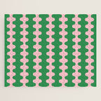 Bold Fun Ogee A-Go-Go Vertical Stripes Pop Pattern in Green and Pink Jigsaw Puzzle Gallery Image 1