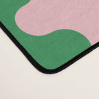 Bold Fun Ogee A-Go-Go Vertical Stripes Pop Pattern in Green and Pink Desk Mat Gallery Image 4