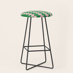 Bold Fun Ogee A-Go-Go Vertical Stripes Pop Pattern in Green and Pink Stool Gallery Image 1