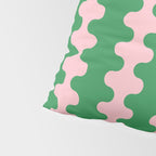 Bold Fun Ogee A-Go-Go Vertical Stripes Pop Pattern in Green and Pink Pillow Sham Gallery Image 4