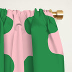 Bold Fun Ogee A-Go-Go Vertical Stripes Pop Pattern in Green and Pink Window Curtain Gallery Image 2