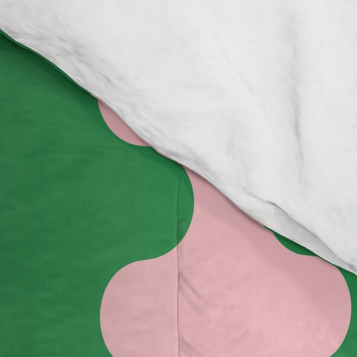 Bold Fun Ogee A-Go-Go Vertical Stripes Pop Pattern in Green and Pink Comforter Gallery Image 4