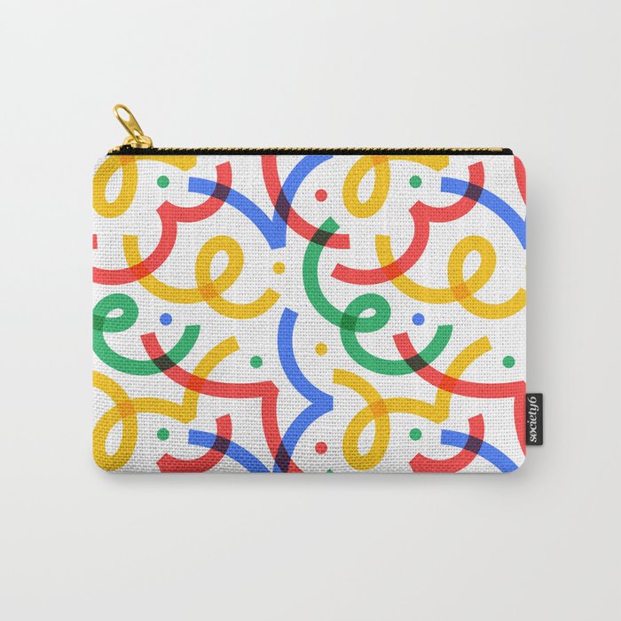 Colorful fun line doodle art pattern Carry All Pouch Gallery Image 1