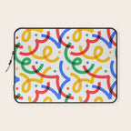 Colorful fun line doodle art pattern Laptop Sleeve Gallery Image 1
