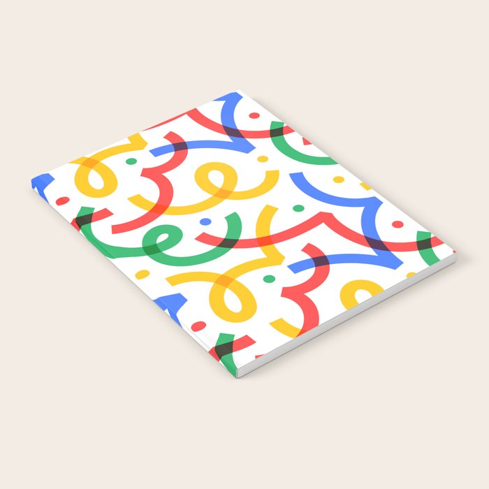 Colorful fun line doodle art pattern Notebook Gallery Image 2