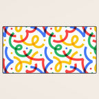 Colorful fun line doodle art pattern Desk Mat Gallery Image 3