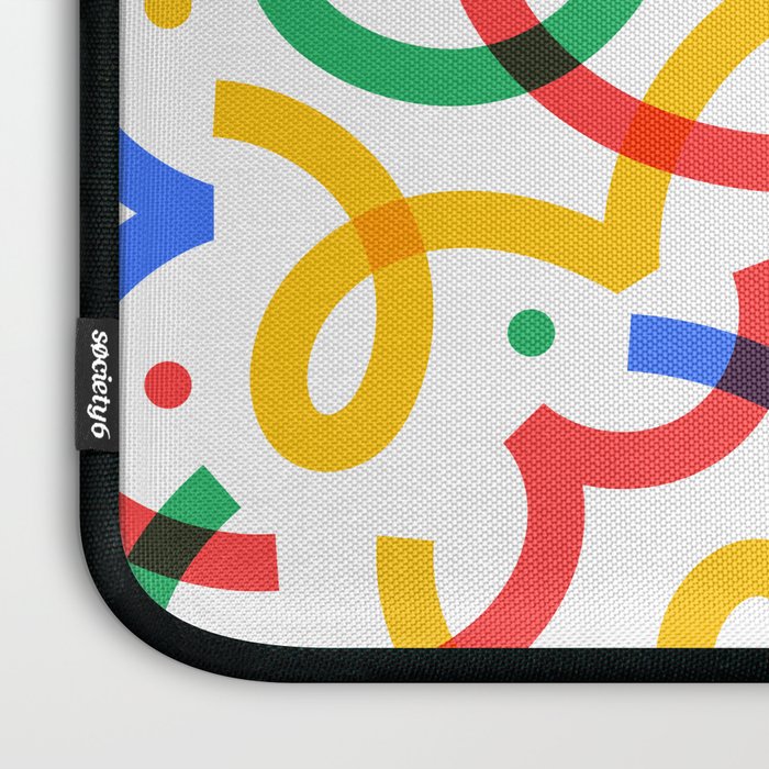 Colorful fun line doodle art pattern Laptop Sleeve Gallery Image 3