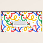 Colorful fun line doodle art pattern Desk Mat Gallery Image 1
