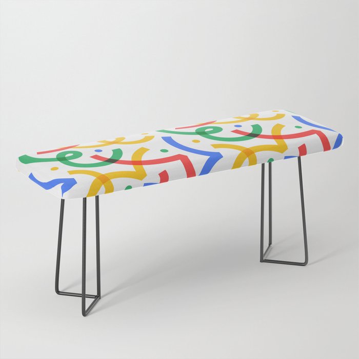 Colorful fun line doodle art pattern Bench Gallery Image 1