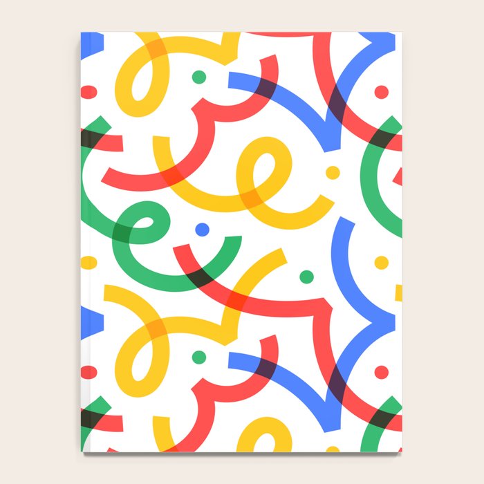 Colorful fun line doodle art pattern Notebook Gallery Image 4