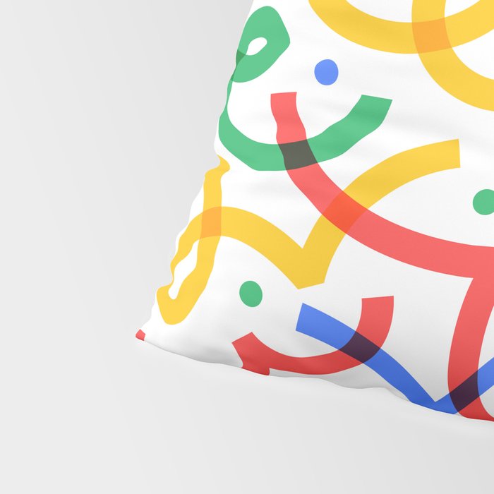 Colorful fun line doodle art pattern Pillow Sham Gallery Image 4