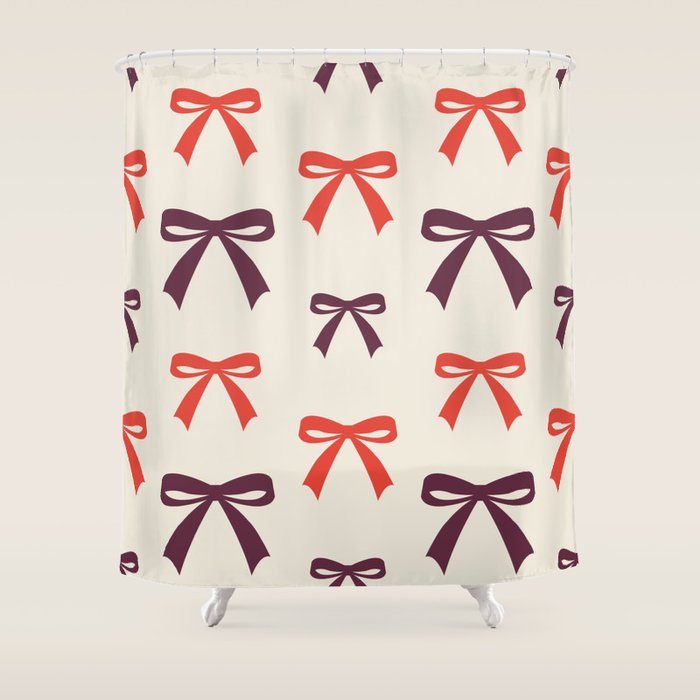 Christmas Bows Pattern Shower Curtain Gallery Image 1