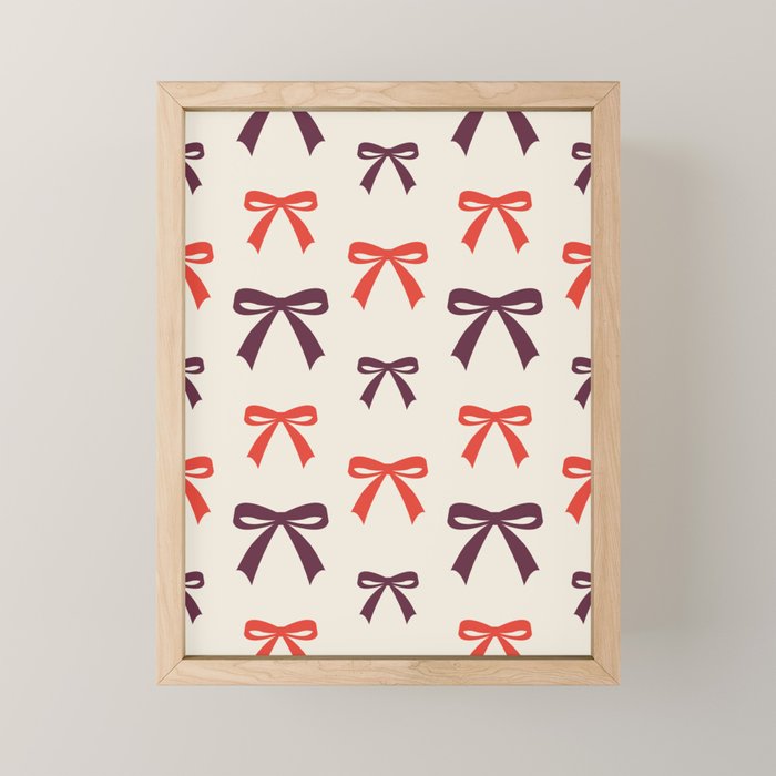 Christmas Bows Pattern Mini Art Print Gallery Image 1