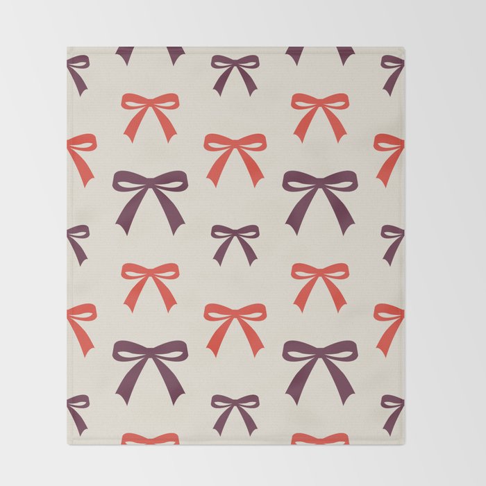 Christmas Bows Pattern Throw Blanket Gallery Image 2