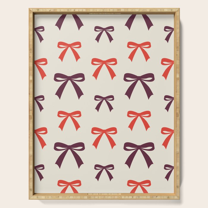 Christmas Bows Pattern Serving Tray Gallery Image 1
