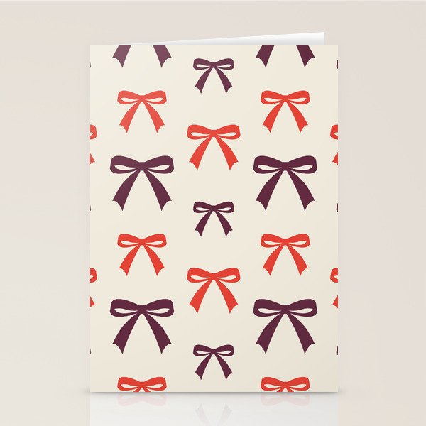 Christmas Bows Pattern Stationery Card Gallery Image 1