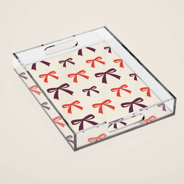 Christmas Bows Pattern Acrylic Tray Gallery Image 1