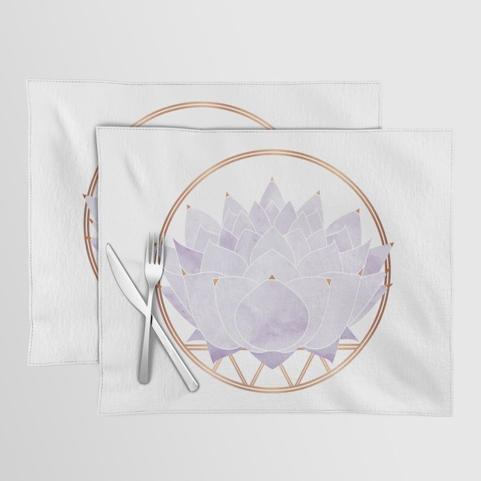 Lavender Lotus Blossom Watercolor Placemat Gallery Image 1