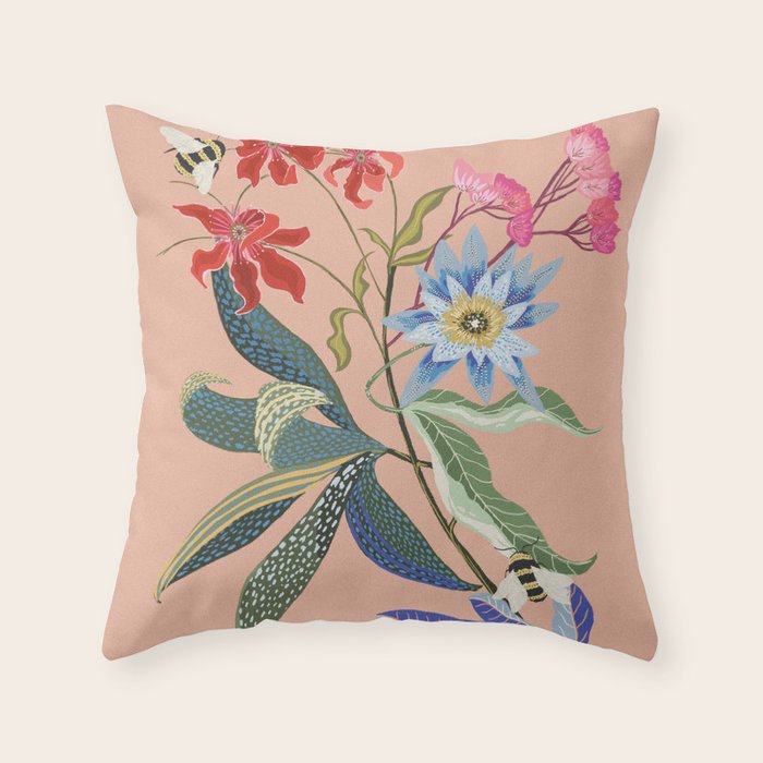 Bee Lunch Throw Pillow Gallery Image 1
