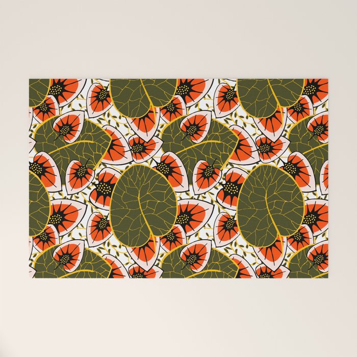 African leaves and flowers Welcome Mat Gallery Image 1