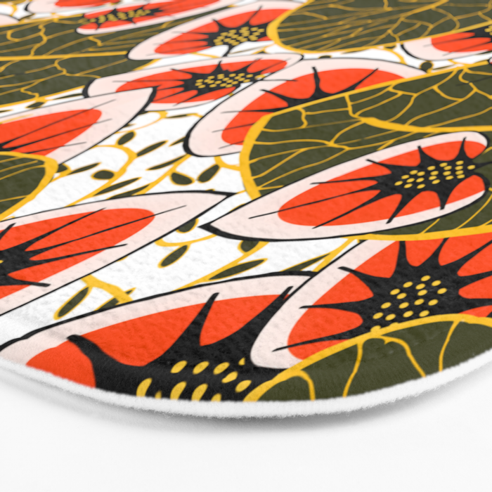 African leaves and flowers Bath Mat Gallery Image 3