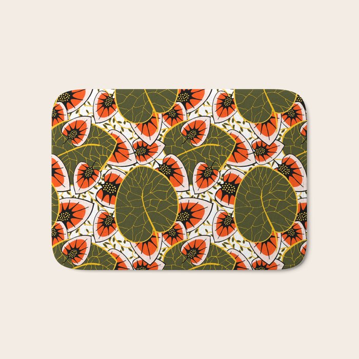 African leaves and flowers Bath Mat Gallery Image 1