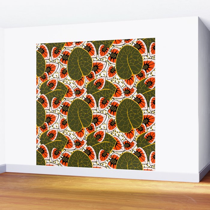 African leaves and flowers Wall Mural Gallery Image 2