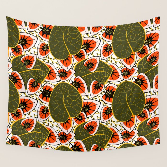African leaves and flowers Wall Tapestry Gallery Image 4