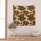 African leaves and flowers Wall Tapestry Gallery Image 2