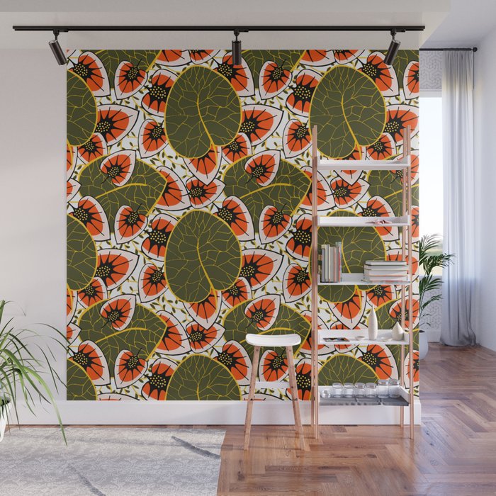 African leaves and flowers Wall Mural Gallery Image 1
