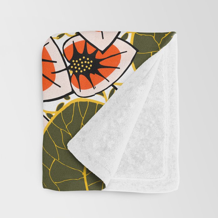 African leaves and flowers Throw Blanket Gallery Image 3