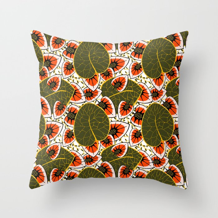 African leaves and flowers Throw Pillow Gallery Image 6