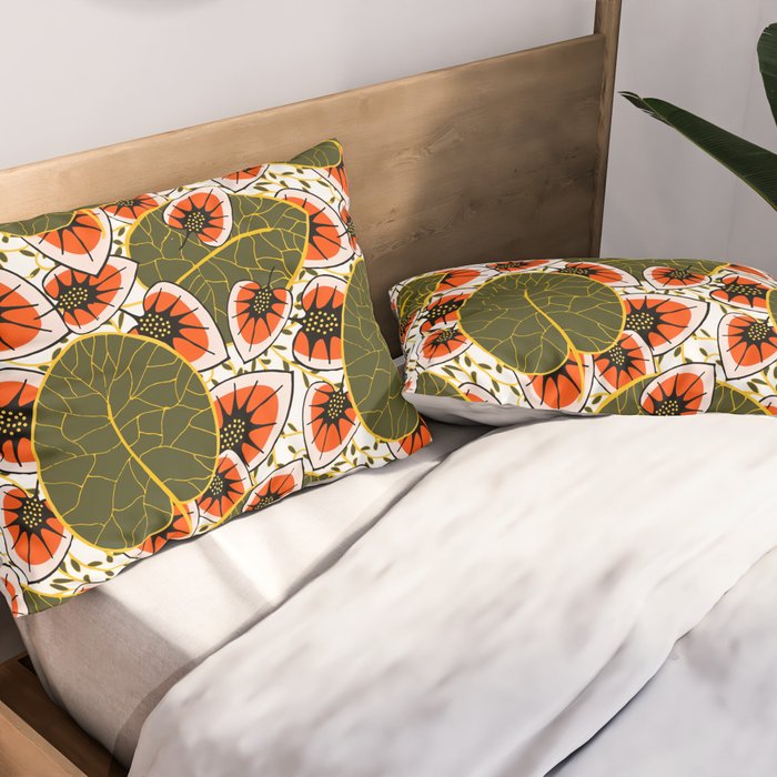 African leaves and flowers Pillow Sham Gallery Image 2