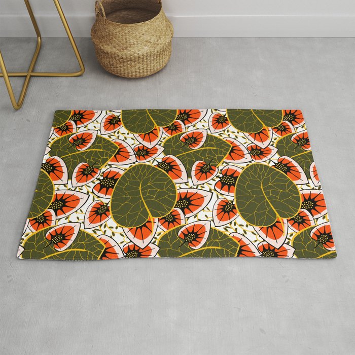 African leaves and flowers Rug Gallery Image 1
