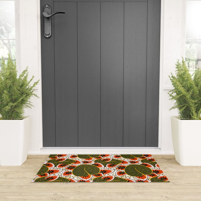 African leaves and flowers Welcome Mat Gallery Image 3