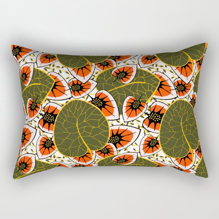 African leaves and flowers Rectangular Pillow Gallery Image 2