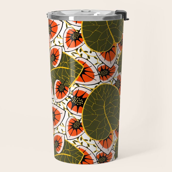 African leaves and flowers Travel Mug Gallery Image 2