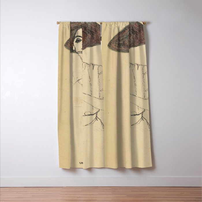 Egon Schiele - Portrait Of A Woman 1910 Window Curtain Gallery Image 3