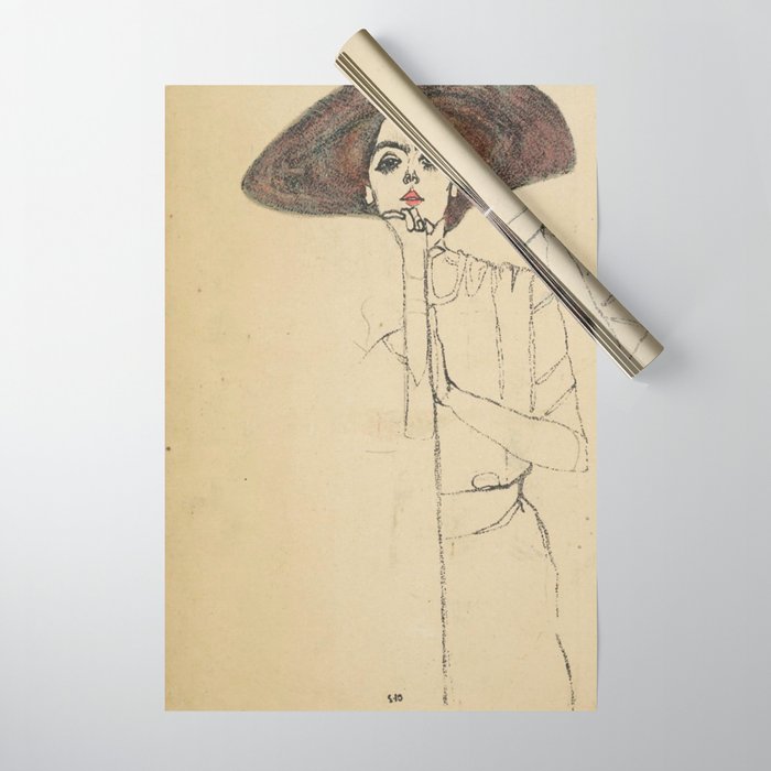 Egon Schiele - Portrait Of A Woman 1910 Wrapping Paper Gallery Image 1