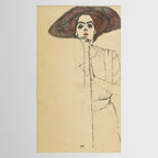 Egon Schiele - Portrait Of A Woman 1910 Tablecloth Gallery Image 2