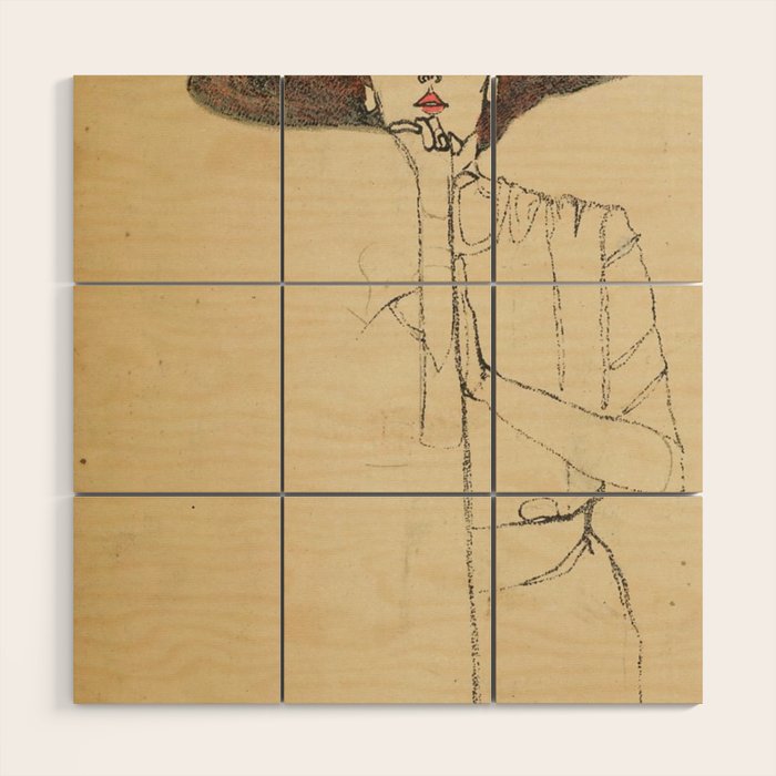 Egon Schiele - Portrait Of A Woman 1910 Wood Wall Art Gallery Image 1
