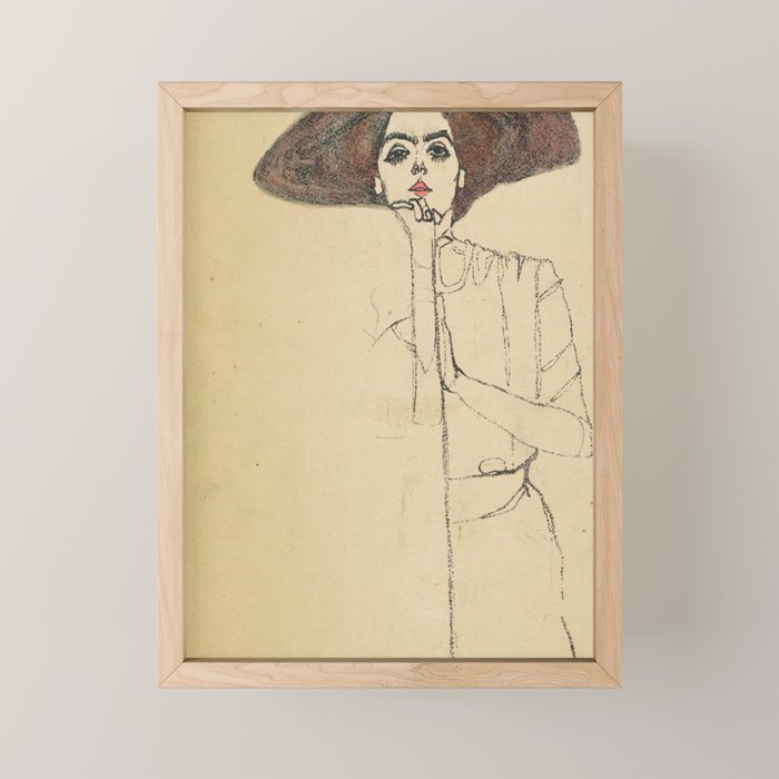 Egon Schiele - Portrait Of A Woman 1910 Mini Art Print Gallery Image 1